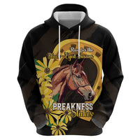 Personalized Preakness Horse Racing Hoodie Horseshoe With Black-Eyed Susans