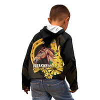 Personalized Preakness Horse Racing Kid Hoodie Horseshoe With Black-Eyed Susans