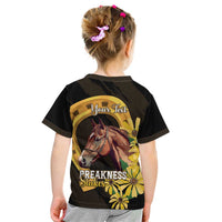 Personalized Preakness Horse Racing Kid T Shirt Horseshoe With Black-Eyed Susans