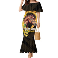 Personalized Preakness Horse Racing Mermaid Dress Horseshoe With Black-Eyed Susans