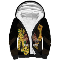 Personalized Preakness Horse Racing Sherpa Hoodie Horseshoe With Black-Eyed Susans