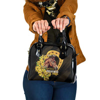 Personalized Preakness Horse Racing Shoulder Handbag Horseshoe With Black-Eyed Susans