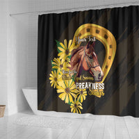 Personalized Preakness Horse Racing Shower Curtain Horseshoe With Black-Eyed Susans
