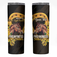 Personalized Preakness Horse Racing Skinny Tumbler Horseshoe With Black-Eyed Susans