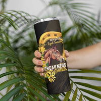 Personalized Preakness Horse Racing Skinny Tumbler Horseshoe With Black-Eyed Susans