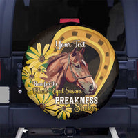 Personalized Preakness Horse Racing Spare Tire Cover Horseshoe With Black-Eyed Susans