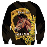 Personalized Preakness Horse Racing Sweatshirt Horseshoe With Black-Eyed Susans