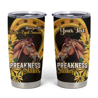 Personalized Preakness Horse Racing Tumbler Cup Horseshoe With Black-Eyed Susans
