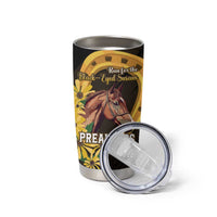 Personalized Preakness Horse Racing Tumbler Cup Horseshoe With Black-Eyed Susans