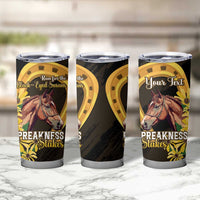 Personalized Preakness Horse Racing Tumbler Cup Horseshoe With Black-Eyed Susans