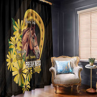 Personalized Preakness Horse Racing Window Curtain Horseshoe With Black-Eyed Susans