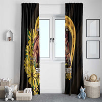 Personalized Preakness Horse Racing Window Curtain Horseshoe With Black-Eyed Susans