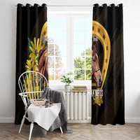 Personalized Preakness Horse Racing Window Curtain Horseshoe With Black-Eyed Susans