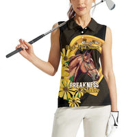 Personalized Preakness Horse Racing Women Sleeveless Polo Shirt Horseshoe With Black-Eyed Susans