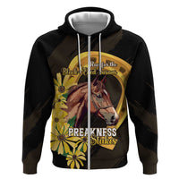 Personalized Preakness Horse Racing Zip Hoodie Horseshoe With Black-Eyed Susans