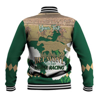 Personalized Belmont Horse Racing Baseball Jacket 157th Anniversary Run For The Carnations