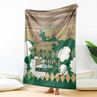 Personalized Belmont Horse Racing Blanket 157th Anniversary Run For The Carnations
