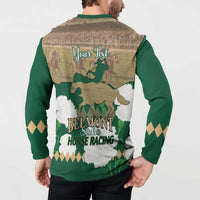 Personalized Belmont Horse Racing Button Sweatshirt 157th Anniversary Run For The Carnations