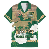 Personalized Belmont Horse Racing Family Matching Long Sleeve Bodycon Dress and Hawaiian Shirt 157th Anniversary Run For The Carnations
