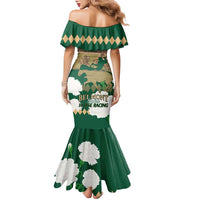 Personalized Belmont Horse Racing Family Matching Mermaid Dress and Hawaiian Shirt 157th Anniversary Run For The Carnations