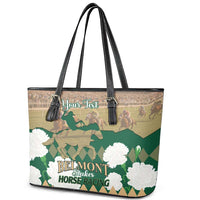 Personalized Belmont Horse Racing Leather Tote Bag 157th Anniversary Run For The Carnations