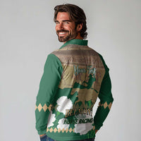 Personalized Belmont Horse Racing Long Sleeve Polo Shirt 157th Anniversary Run For The Carnations