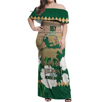 Personalized Belmont Horse Racing Off Shoulder Maxi Dress 157th Anniversary Run For The Carnations