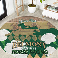 Personalized Belmont Horse Racing Round Carpet 157th Anniversary Run For The Carnations