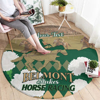 Personalized Belmont Horse Racing Round Carpet 157th Anniversary Run For The Carnations