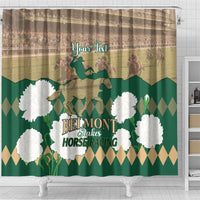 Personalized Belmont Horse Racing Shower Curtain 157th Anniversary Run For The Carnations