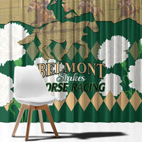 Personalized Belmont Horse Racing Window Curtain 157th Anniversary Run For The Carnations