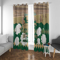 Personalized Belmont Horse Racing Window Curtain 157th Anniversary Run For The Carnations