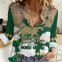Personalized Belmont Horse Racing Women Casual Shirt 157th Anniversary Run For The Carnations
