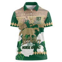 Personalized Belmont Horse Racing Women Polo Shirt 157th Anniversary Run For The Carnations