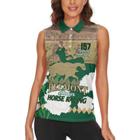 Personalized Belmont Horse Racing Women Sleeveless Polo Shirt 157th Anniversary Run For The Carnations