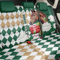Personalized Belmont Horse Racing Back Car Seat Cover Jewel Cocktail With White Carnations