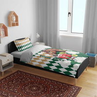 Personalized Belmont Horse Racing Bedding Set Jewel Cocktail With White Carnations