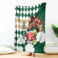 Personalized Belmont Horse Racing Blanket Jewel Cocktail With White Carnations