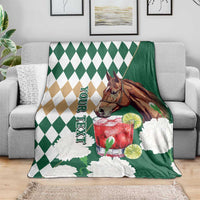Personalized Belmont Horse Racing Blanket Jewel Cocktail With White Carnations