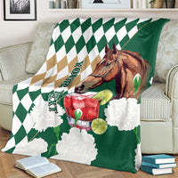 Personalized Belmont Horse Racing Blanket Jewel Cocktail With White Carnations