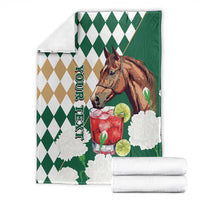 Personalized Belmont Horse Racing Blanket Jewel Cocktail With White Carnations