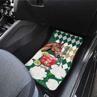 Personalized Belmont Horse Racing Car Mats Jewel Cocktail With White Carnations