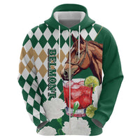 Personalized Belmont Horse Racing Hoodie Jewel Cocktail With White Carnations