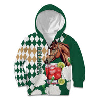 Personalized Belmont Horse Racing Kid Hoodie Jewel Cocktail With White Carnations