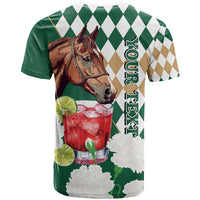 Personalized Belmont Horse Racing T Shirt Jewel Cocktail With White Carnations