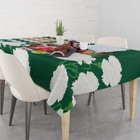 Personalized Belmont Horse Racing Tablecloth Jewel Cocktail With White Carnations