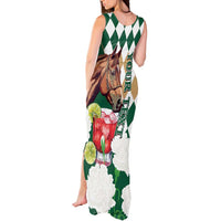 Personalized Belmont Horse Racing Tank Maxi Dress Jewel Cocktail With White Carnations