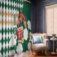Personalized Belmont Horse Racing Window Curtain Jewel Cocktail With White Carnations