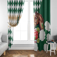 Personalized Belmont Horse Racing Window Curtain Jewel Cocktail With White Carnations