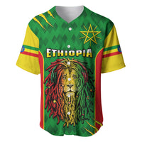 Personalised Ethiopia Baseball Jersey Men's Dreadlock Rasta Lion Headphones - Wonder Print Shop